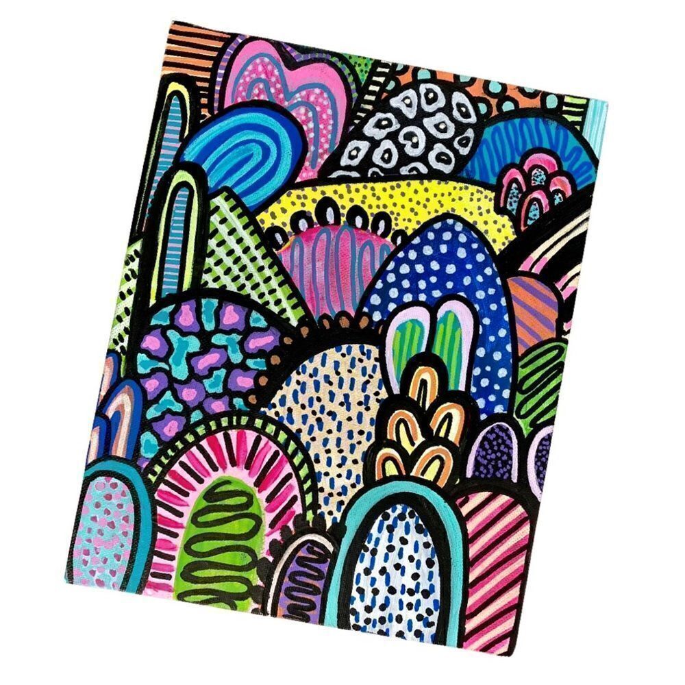 Custom One of a Kind Neon Rainbow Abstract Painting Original Artwork - Picture 7 of 13